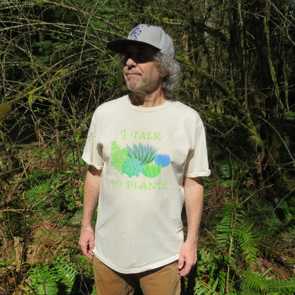 Organic Cotton Tee Shirt - I Talk To Plants