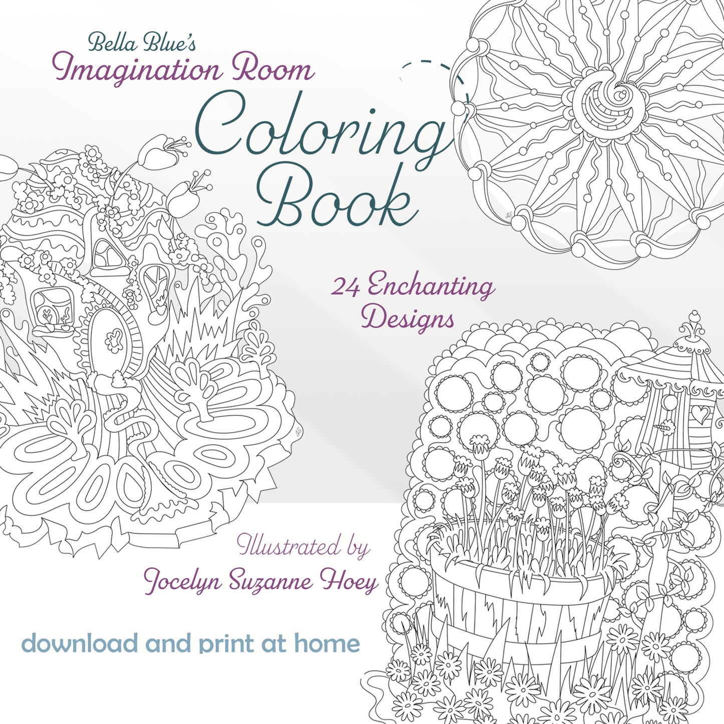 coloring book with 24 enchanting designs for coloring