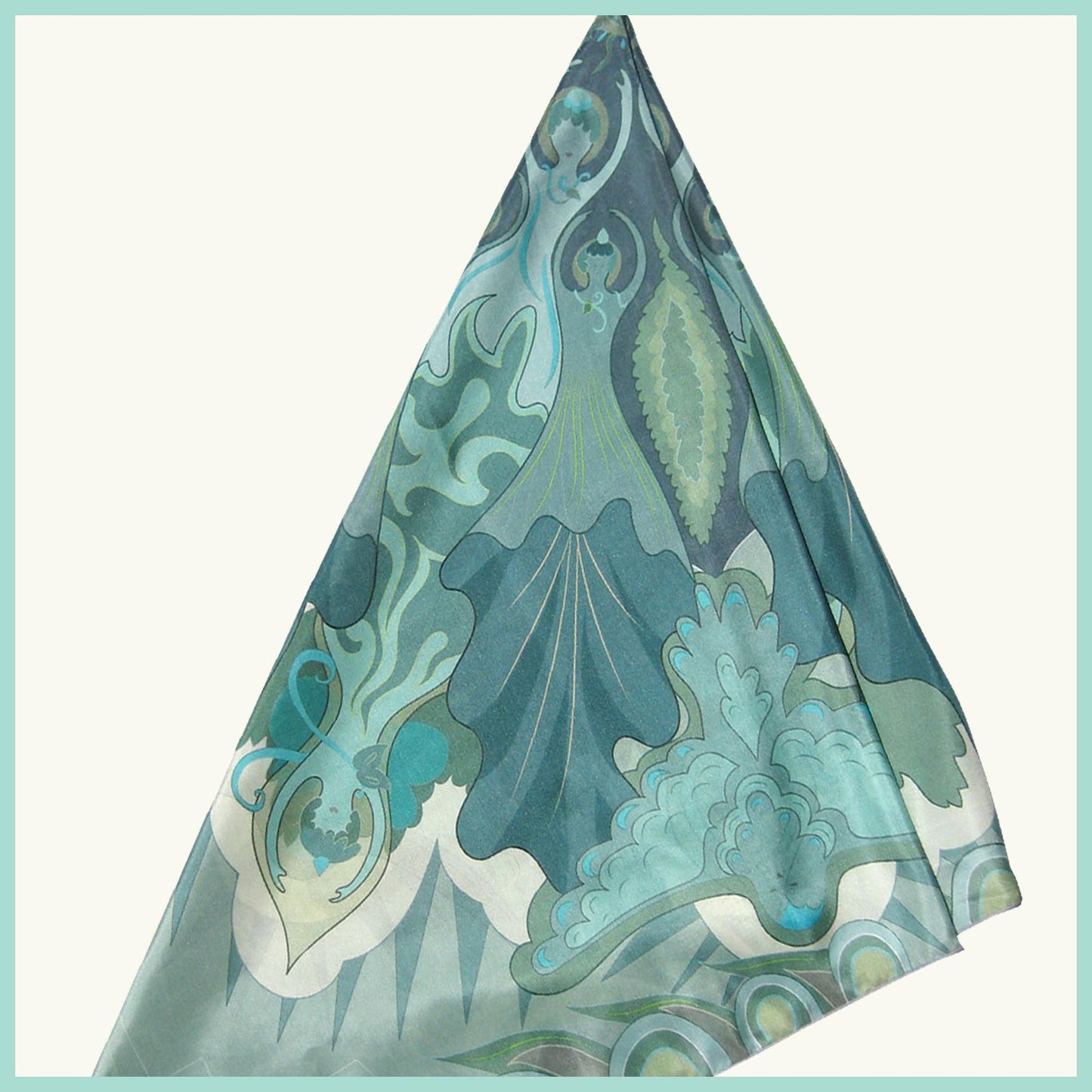 Silk Scarf - Centering in Turquoise